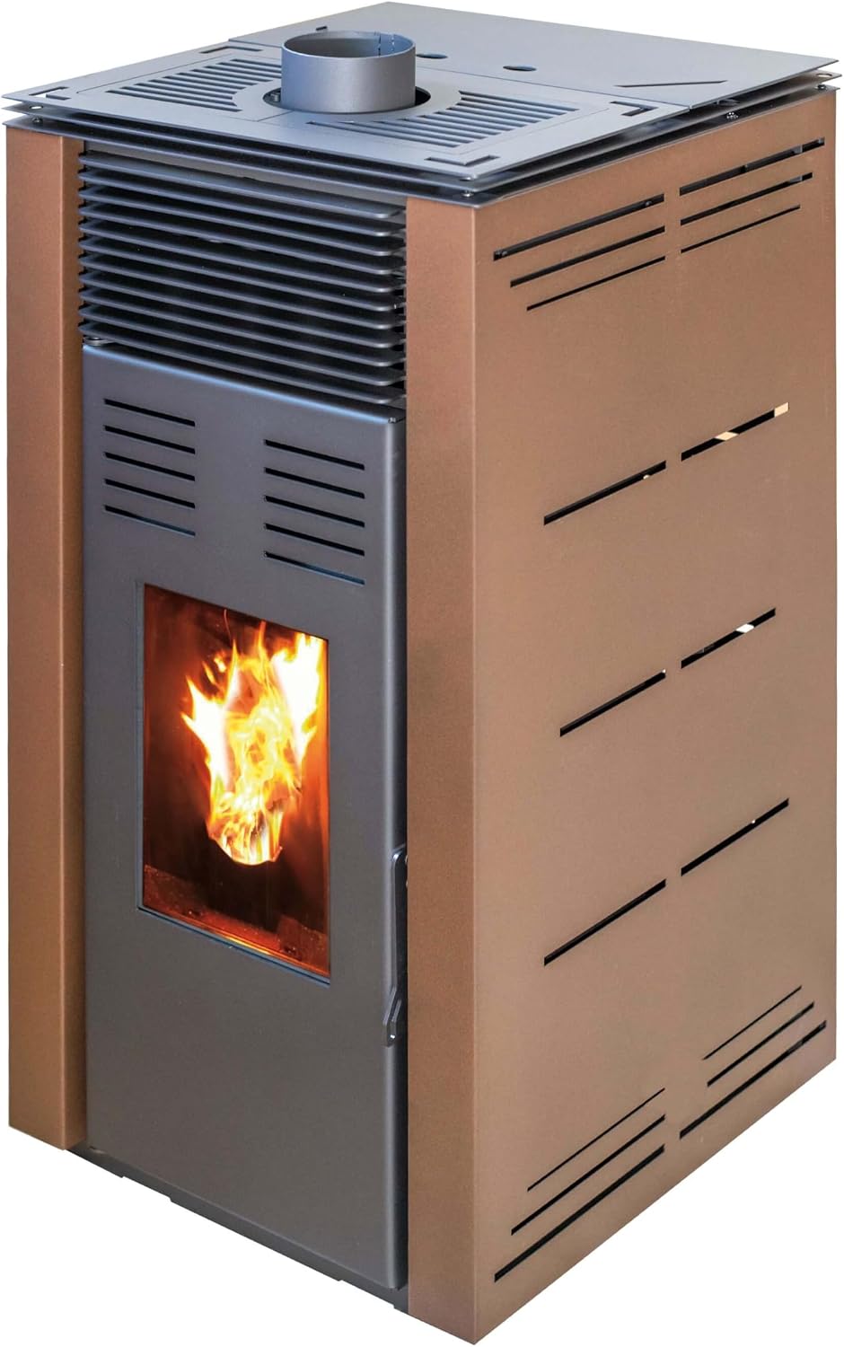 Maestro Ferretero Elektrische kachel Joima, Zonder Stroom Model Natur Style 8 kW, Bruin, Pelletkachel
