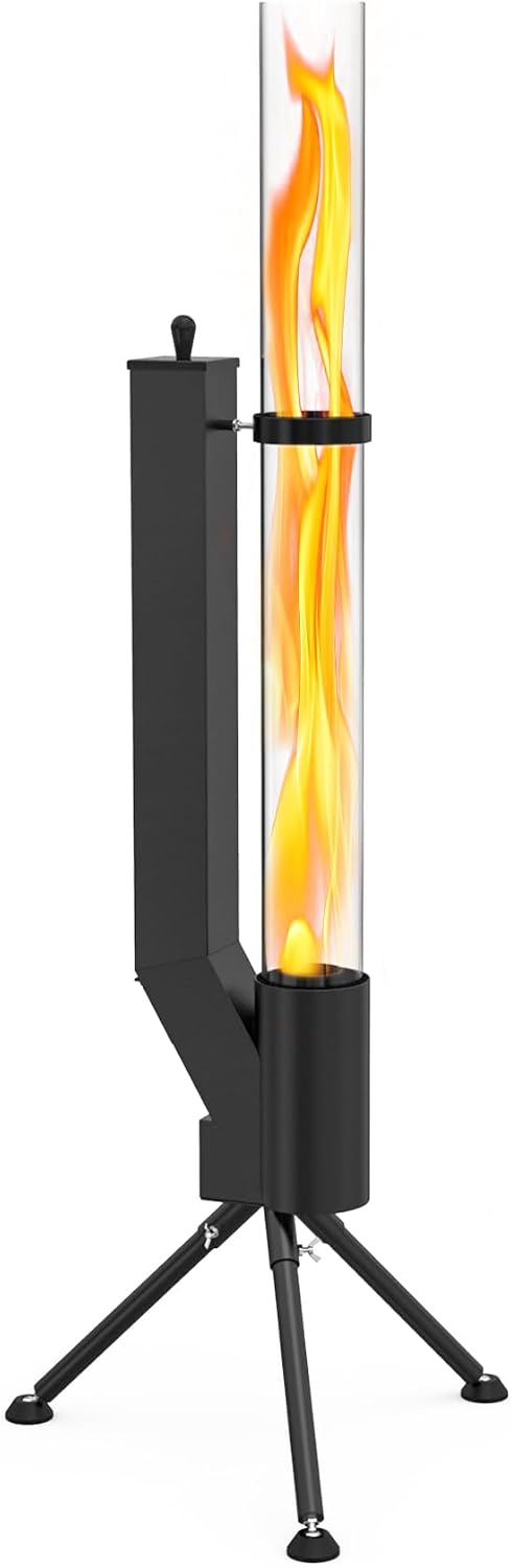 Onlyfire Outdoor Living Elektrische kachel Onlyfire FP042 Houtpelletkachel, voor terras, draagbare open haard, voor achtertuin, veranda, koffiebar
