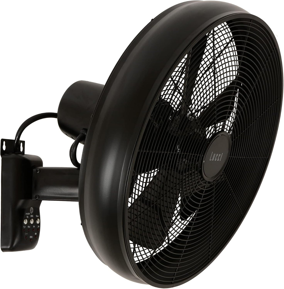 Lucci AIR Ventilator Breeze Wandventilator, met afstandsbediening, zwart, staal