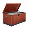 Garten-Aufbewahrungsbox Holzoptik Polypropylen Rotbraun/Schwarz