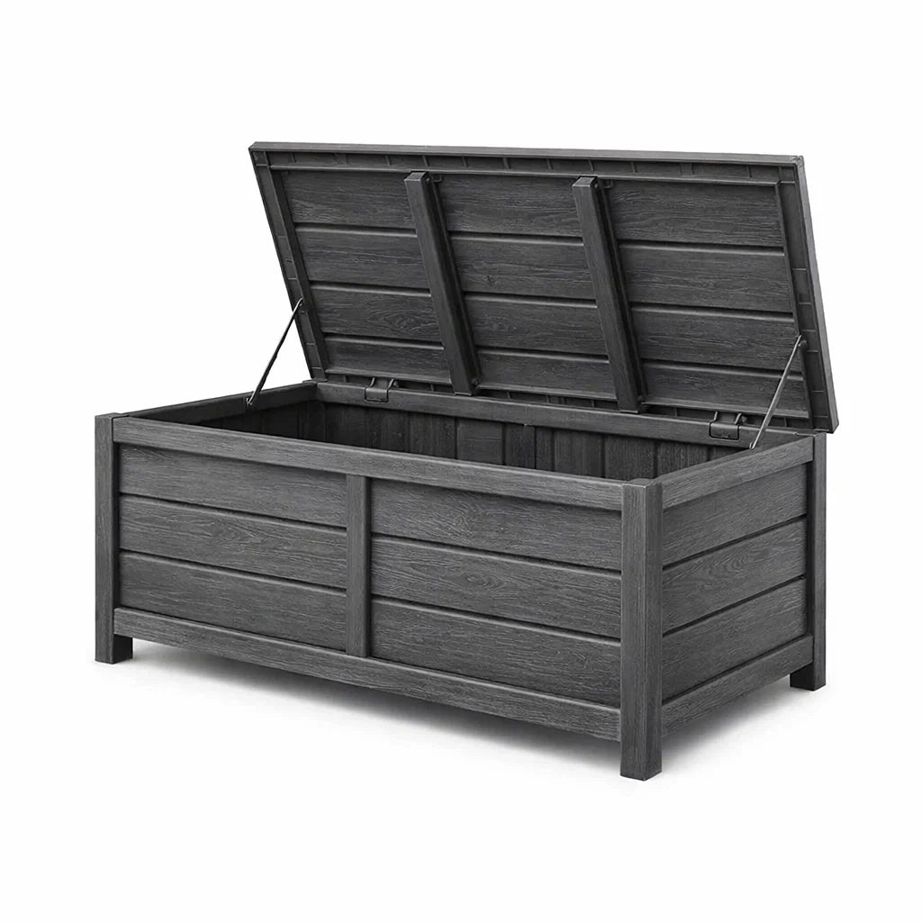 Garten Aufbewahrungsbox aus Holz-Kunststoff-Komposit 120x45x60 cm Grau