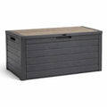 Gartentruhe Polypropylen Anthrazit Holzoptik 117x45x57 cm