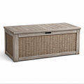 Aufbewahrungsbox Holzoptik mit Polyrattan