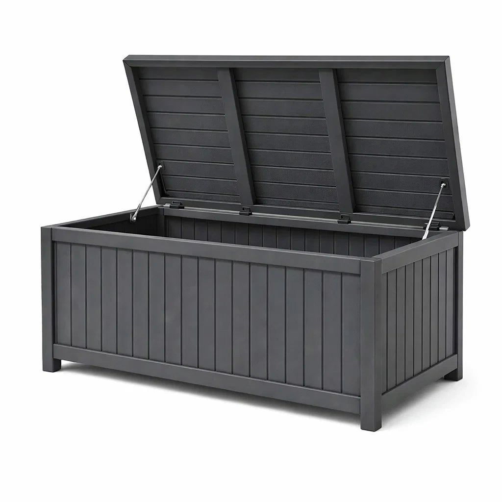 Garten Aufbewahrungsbox Polypropylen Grau 120cm x 45cm x 60cm