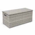 Aufbewahrungsbox aus Polyrattan und Stahl Grau