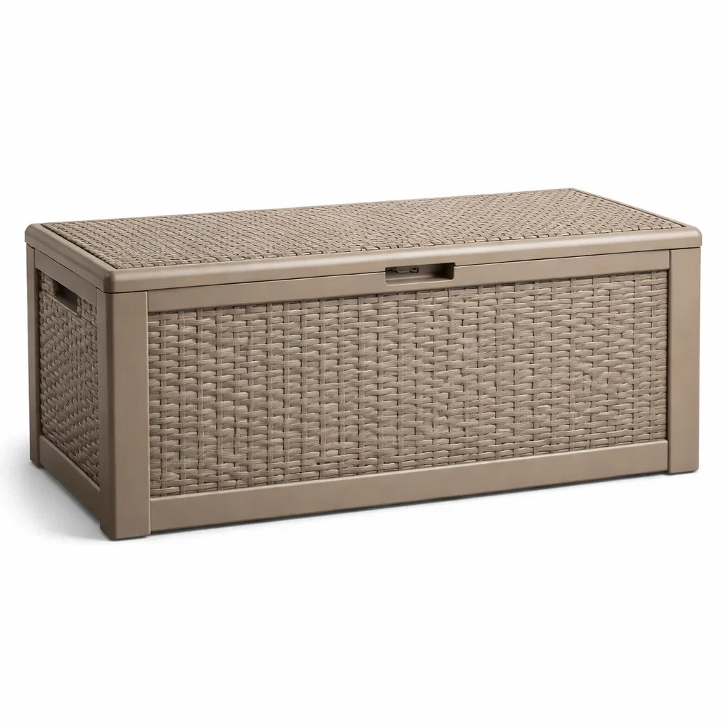 Garten Aufbewahrungsbox Polyrattan Kunststoff 123x53x57cm