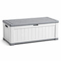 Kunststoff Aufbewahrungsbox Sitzbank Weiß/Grau 120x45x55 cm