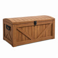 Holztruhe Braun mit Metallbeschlägen