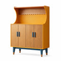 Kinderzimmer Schrank Holz MDF Gelb/Blau