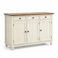 Kiefernholz Sideboard mit 3 Türen und 3 Schubladen Weiß/Braun