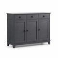 Sideboard Schrank MDF Dunkelgrau mit 3 Türen und 3 Schubladen
