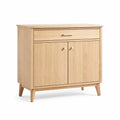 Sideboard aus Eichenfurnier mit Schublade und Türen 80x40x85 cm