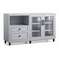 Sideboard mit Glastüren und Schubladen Grau MDF 120x75x40cm