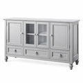 Graues Sideboard aus MDF und Glas 150x40x90 cm