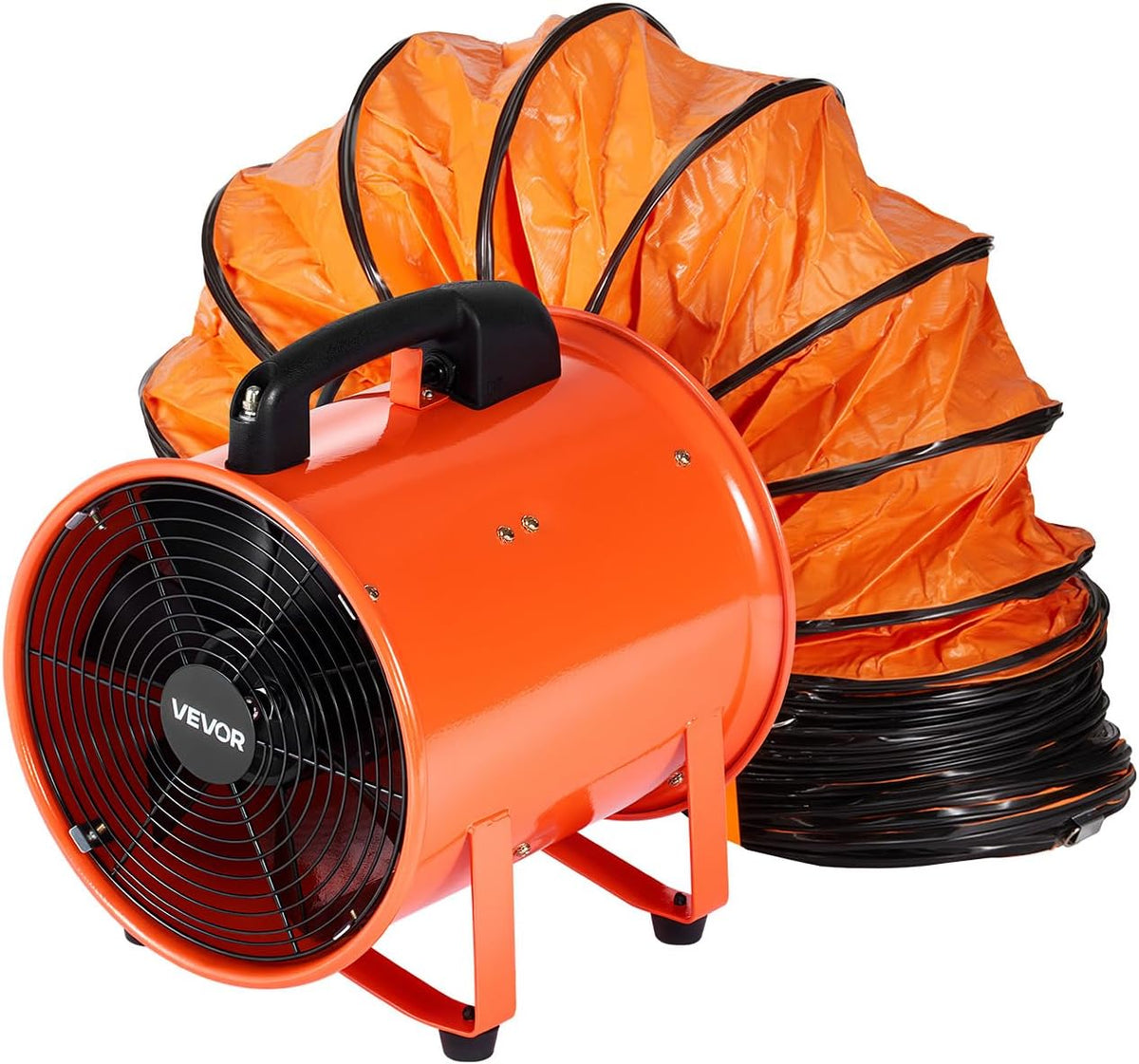 Vevor Ventilator Bouwventilator, 365 W AC-motor, 2810 rpm, 1214 l/s (2574 CFM), 79 dB, 10 m slang, axiale ventilator, geluidsniveau