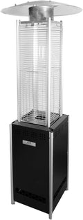 Lemodo Terrasverwarmer Warmtestraler, 9 kg pelletbunker, tot 5,5 uur branduur, met houtpellets, pellet-terrasverwarming, met glasbuis, reflectorscherm