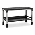 Werkbank Edelstahl Schwarz mit Regal 120x60x85 cm