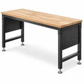 Werkbank mit Holzplatte und Stahlrahmen 200x60x90cm
