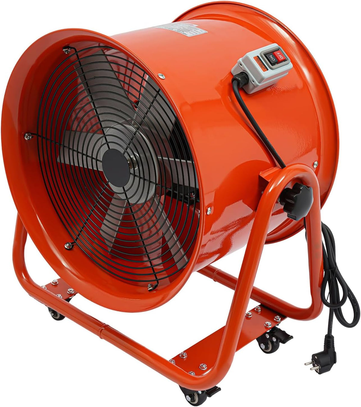 Ventilator Rogonpdk Bouwventilator, 1100 W, met 2800 omw/min bouwdroger, luchtvermogen: 15.000 m3/u, axiale ventilator, industriële ventilator