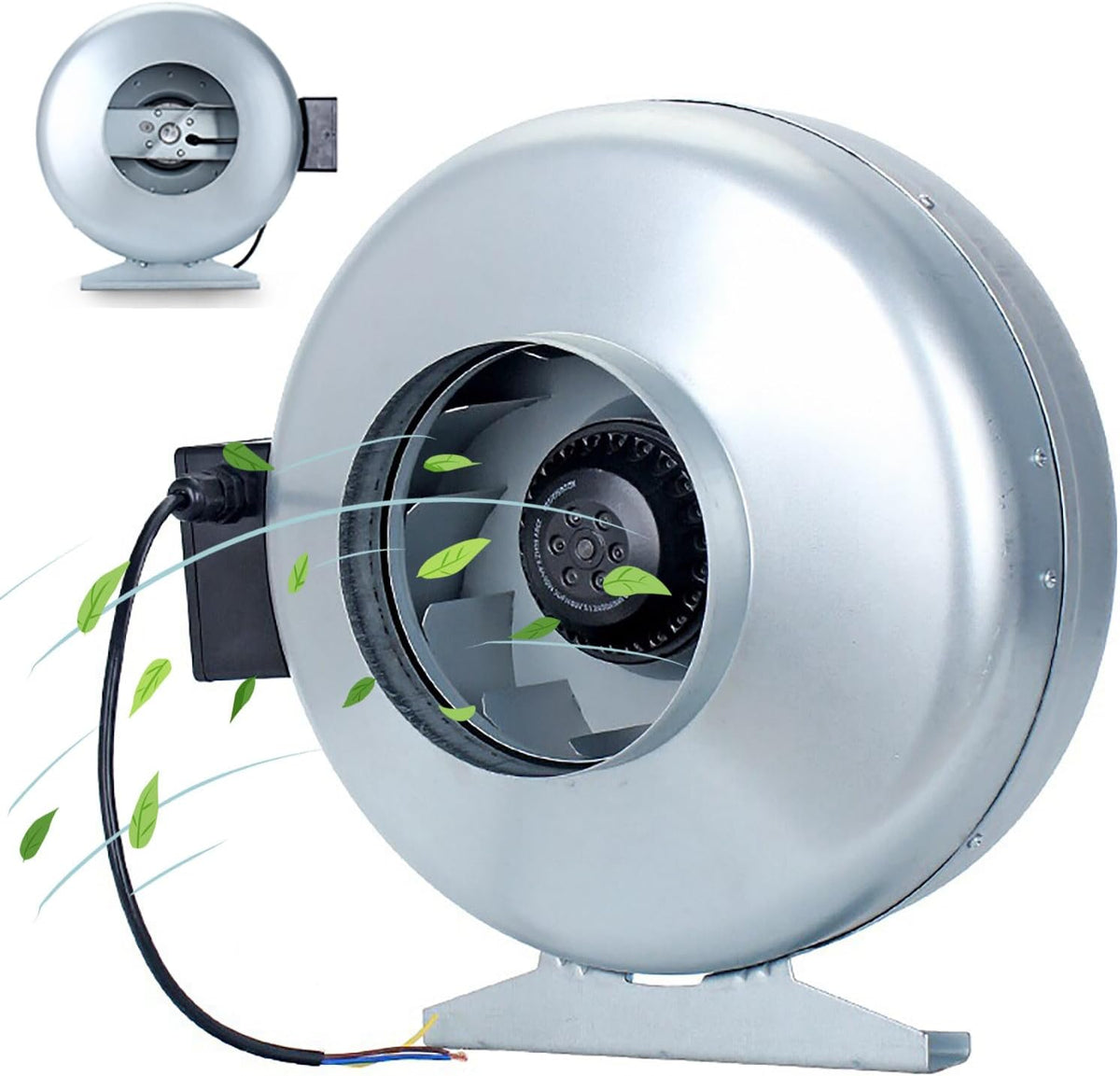 Ventilator Inline kanaalventilator, hoog luchtvolume 750-1568 m3/H, past op 160-315 mm kanaalsystemen, ronde luchtventilator, voor afzuigkap