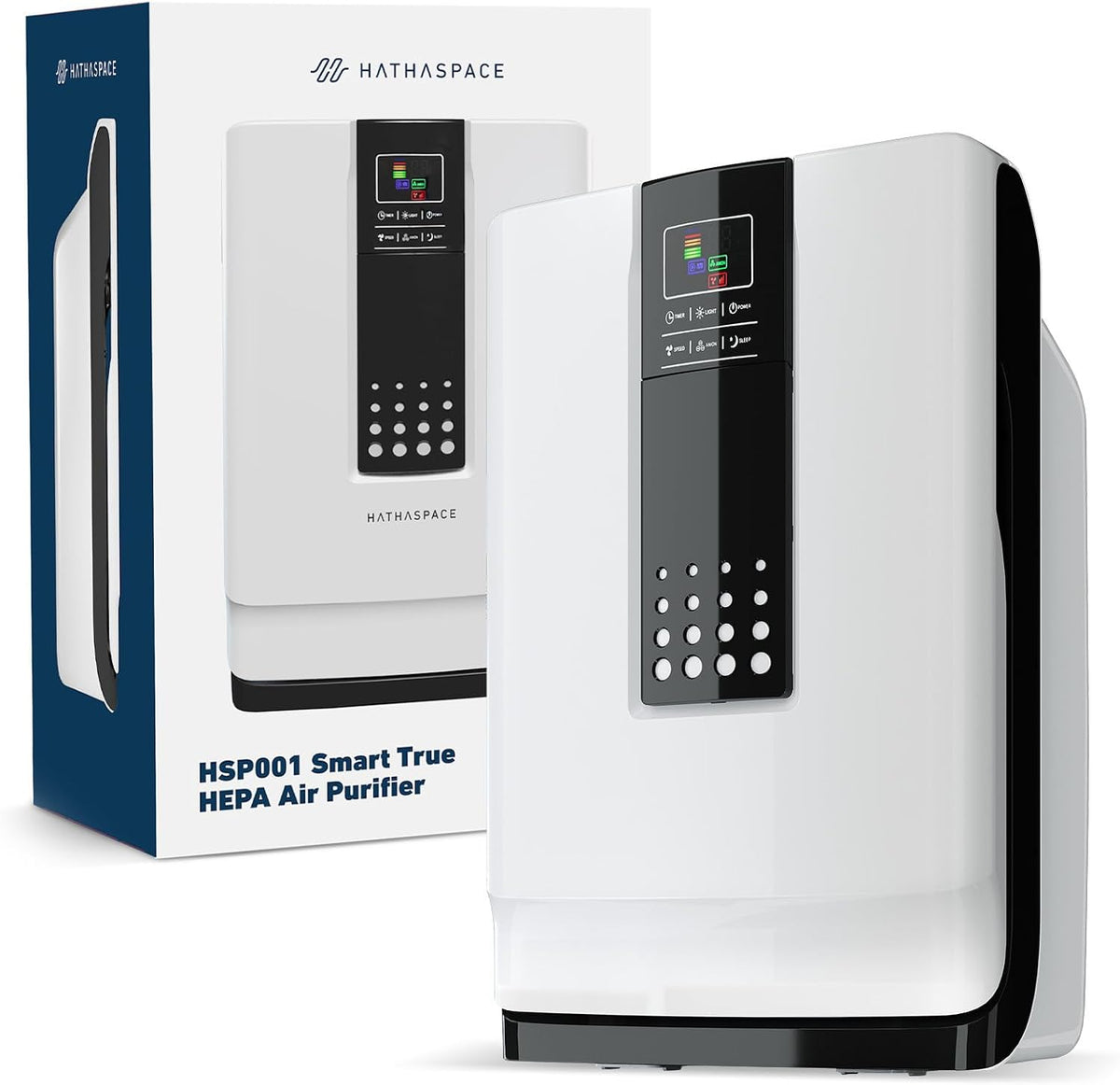 Hathaspace Luchtreiniger, 6-in-1, True HEPA-luchtreiniger, Smart, grote luchtreiniger, voor allergieën, huisdieren, astma, rokers, geuren, allergenen