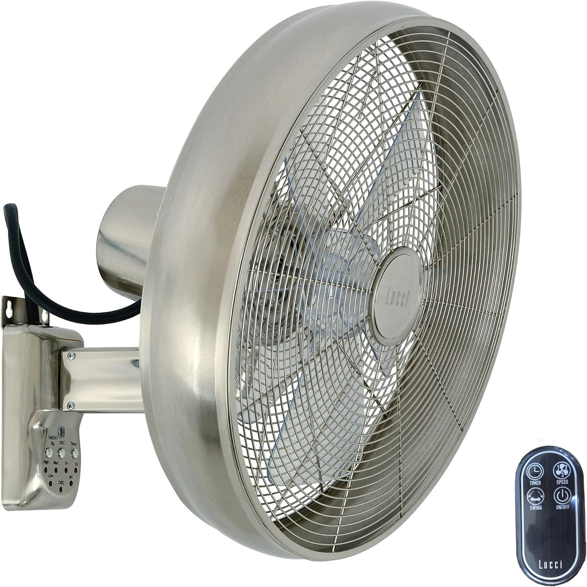 Lucci AIR Ventilator 213126EU Breeze wandventilator, met afstandsbediening, staal
