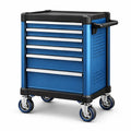Stahl Werkzeugwagen mit 6 Schubladen Blau 73x38x85cm
