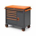 Stahl Werkzeugwagen mit Schubladen und Rollen Grau/Orange
