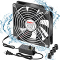 Wathai Ventilator 120mm x 25mm Waterdichte Kleine Doos IP67 12V Computer, met AC Plug Speed Controller 110v 120v 220v 240v, voor Biltong Box, Aquarium