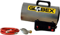 Terrasverwarmer Globex Gas-heteluchtgenerator, GX 10 GA 10 kW, roestvrij staal, hittebestendig, compleet, met slang en regelaar, GPL-butaan en propaan
