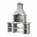 Granit-Holzkohlegrill mit Edelstahl 120x65x200 cm