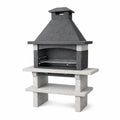 Gartengrillkamin aus Betonsteinen Grau 150x65x210 cm