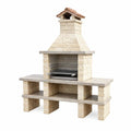 Stein Grillkamin aus feuerfestem Beton Beige 150x65x200cm