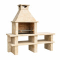 Naturstein Grillkamin mit Arbeitsplatte Beige