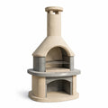 Betongrill mit Kamin Beige und Grau