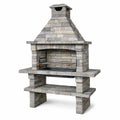 Gartengrill aus Stein Grau 200x180x70cm