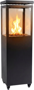 Elektrische kachel HEAT Outdoor Living Utevarme Gashaard, 6,5 kW, 40 x 28 x 132 cm, stijlvolle terrasverwarmer op gas (zwart), voor terras, staal