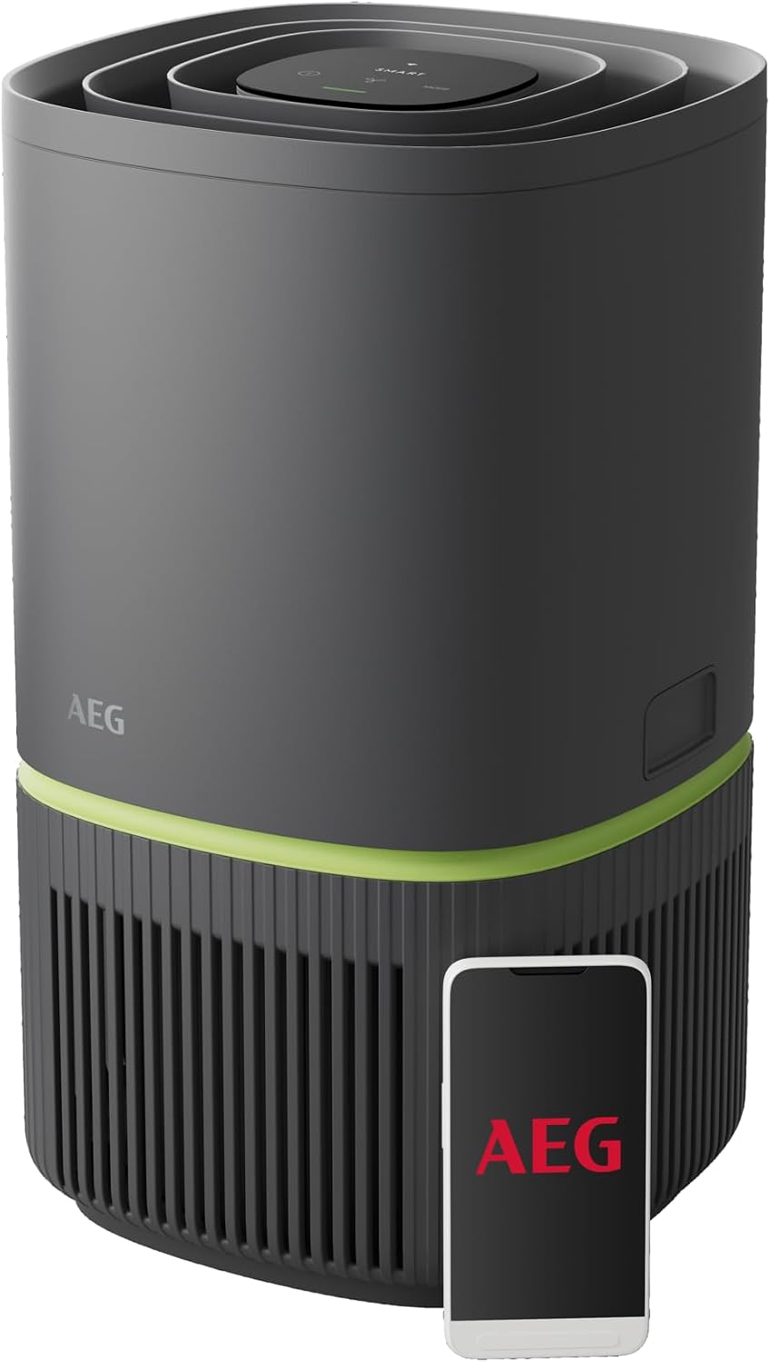 AEG Luchtreiniger Luchtreinigers, 206 m3/u Capaciteit, 405Hx234Bx234D mm, APO50371DG, Pure 5000, App, Automodus, Indicator, voor filterwissel