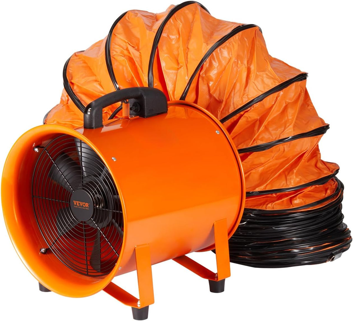 Vevor Ventilator Draagbare ventilatorventilator, 10 inch 380 W 1893 CFM Heavy Duty Cilinder axiale uitlaatventilator, met 33ft kanaalslang