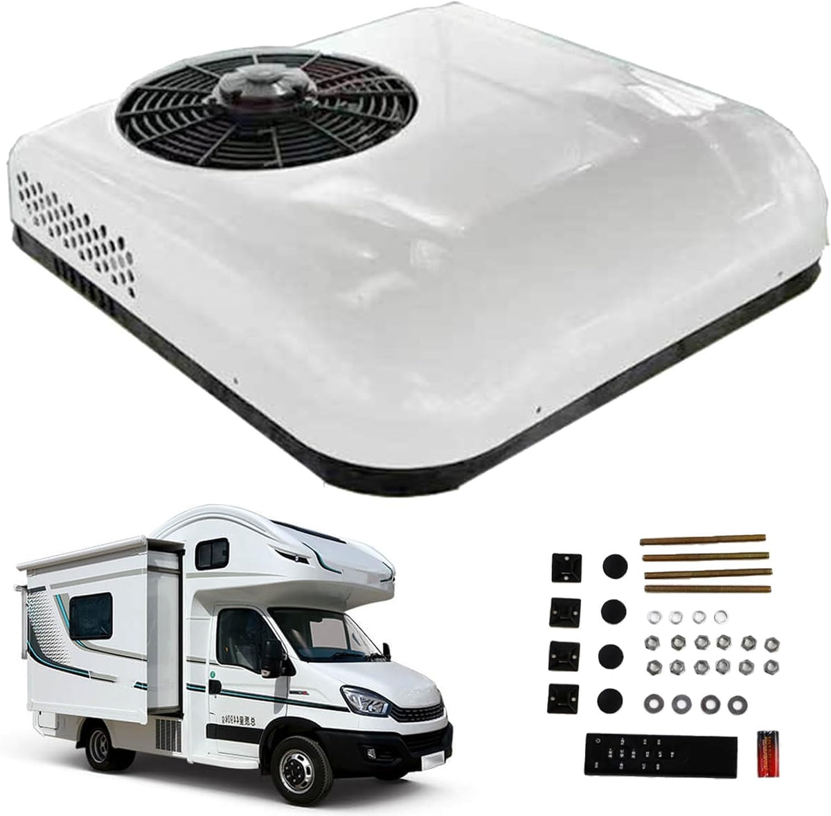 ylpddmm Airconditioning Airco, 12V/24V wit-12V, voor op het dak van een auto of camper