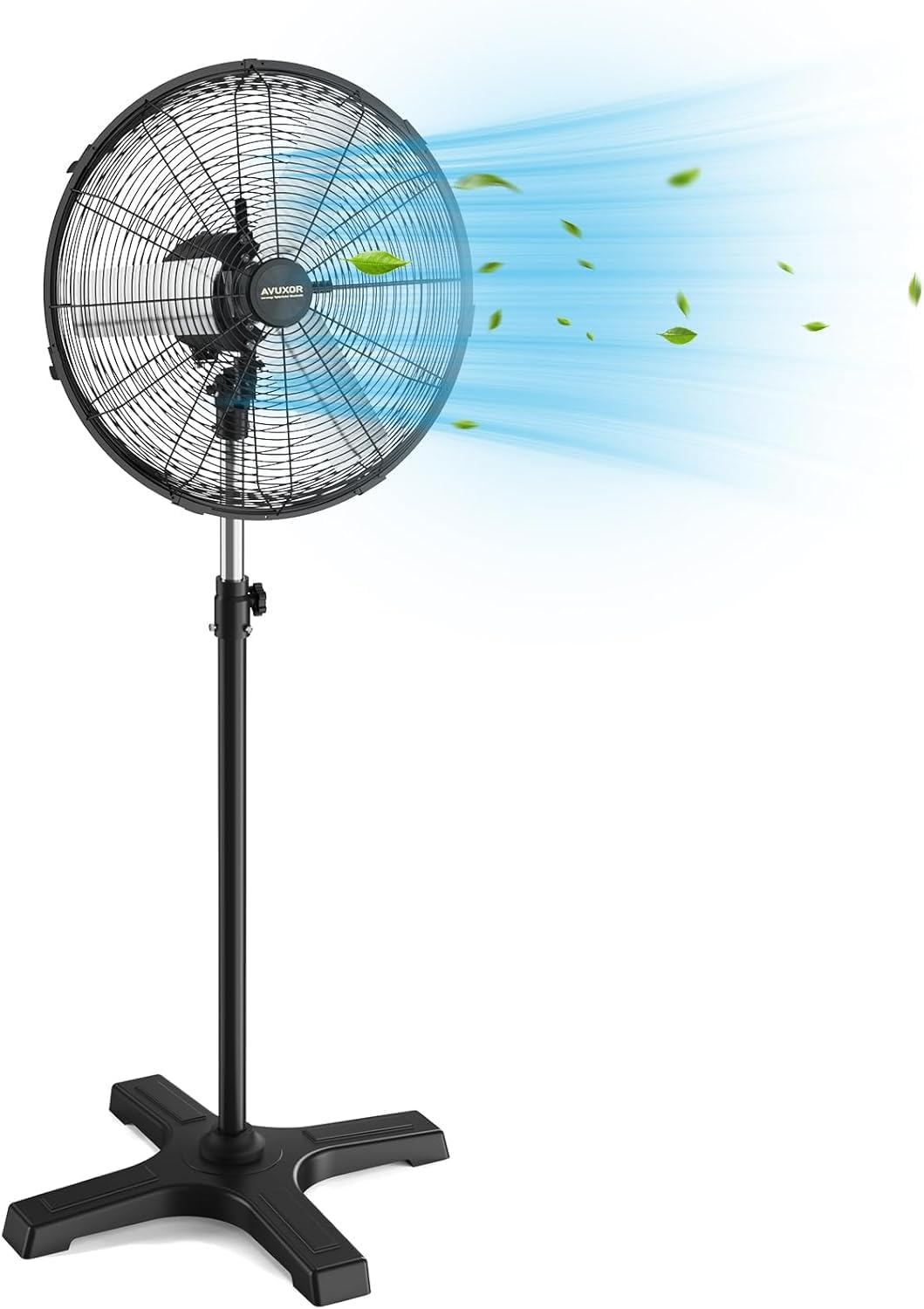 Avuxor Ventilator Staande, 50 cm, met 4 snelheden, voor buiten, oscillerende ventilator, met borstelloze DC-motor, waterdicht, industriële ventilator