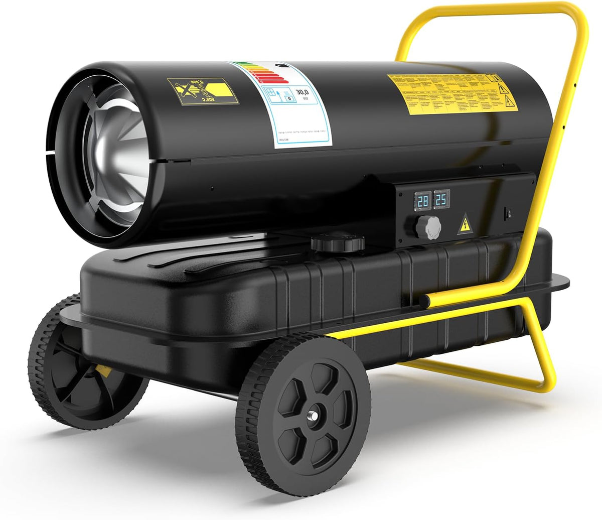 Dahtec Verwarming op petroleum Diesel Space Heater, 30 KW Industriële Kerosineverwarmers, 750 m3/h, Geschikt, Grote Brandstoftank, Oliepeildisplay