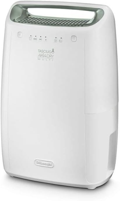 Luchtontvochtiger De'Longhi Tasciugo AriaDry DEX212SF, luchtbevochtiging 12 l/dag, met 3-weg filtersysteem, R290, wit, draagbare luchtontvochtiger