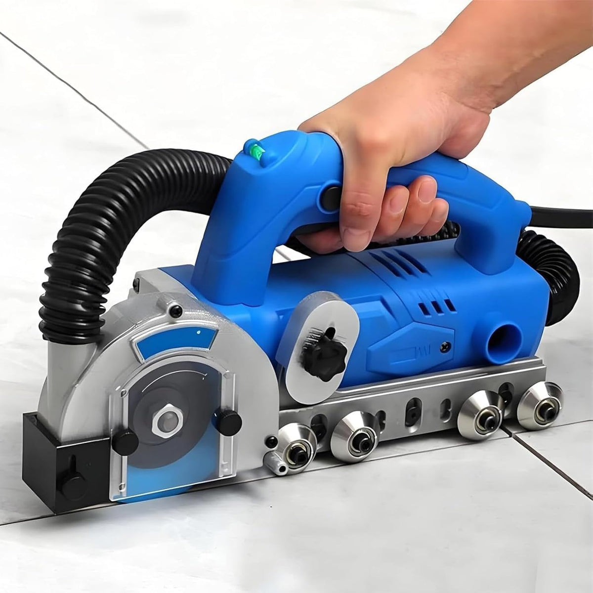 Tegelsnijder Elektrische tegelreinigingsmachine, 1200 W, stofzak en 1,2 mm mes, 9000 tpm gewrichtsreiniger, met instelbare diepte, ideaal