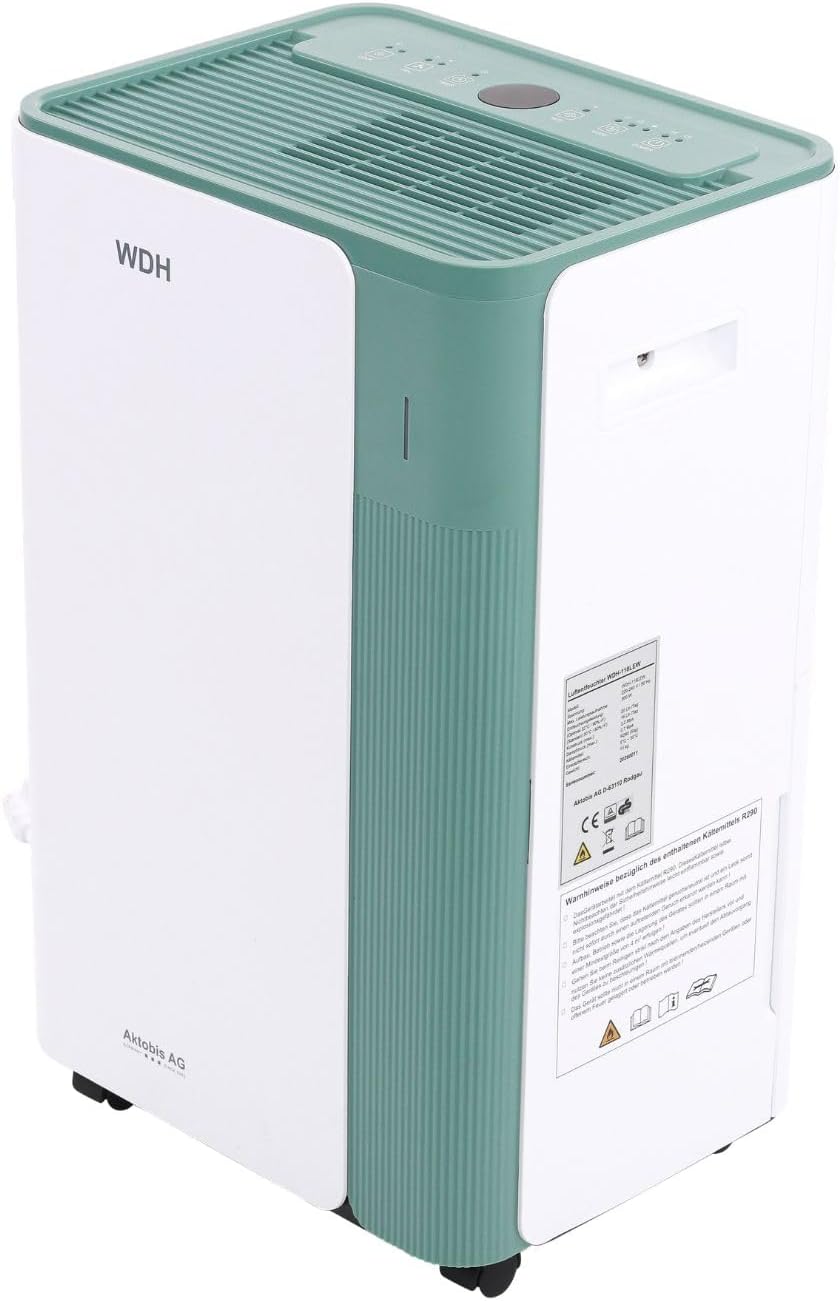 WDH Luchtontvochtiger Aktobis -118LEW, tot 20 l/t, wit/mintgroen, WLAN