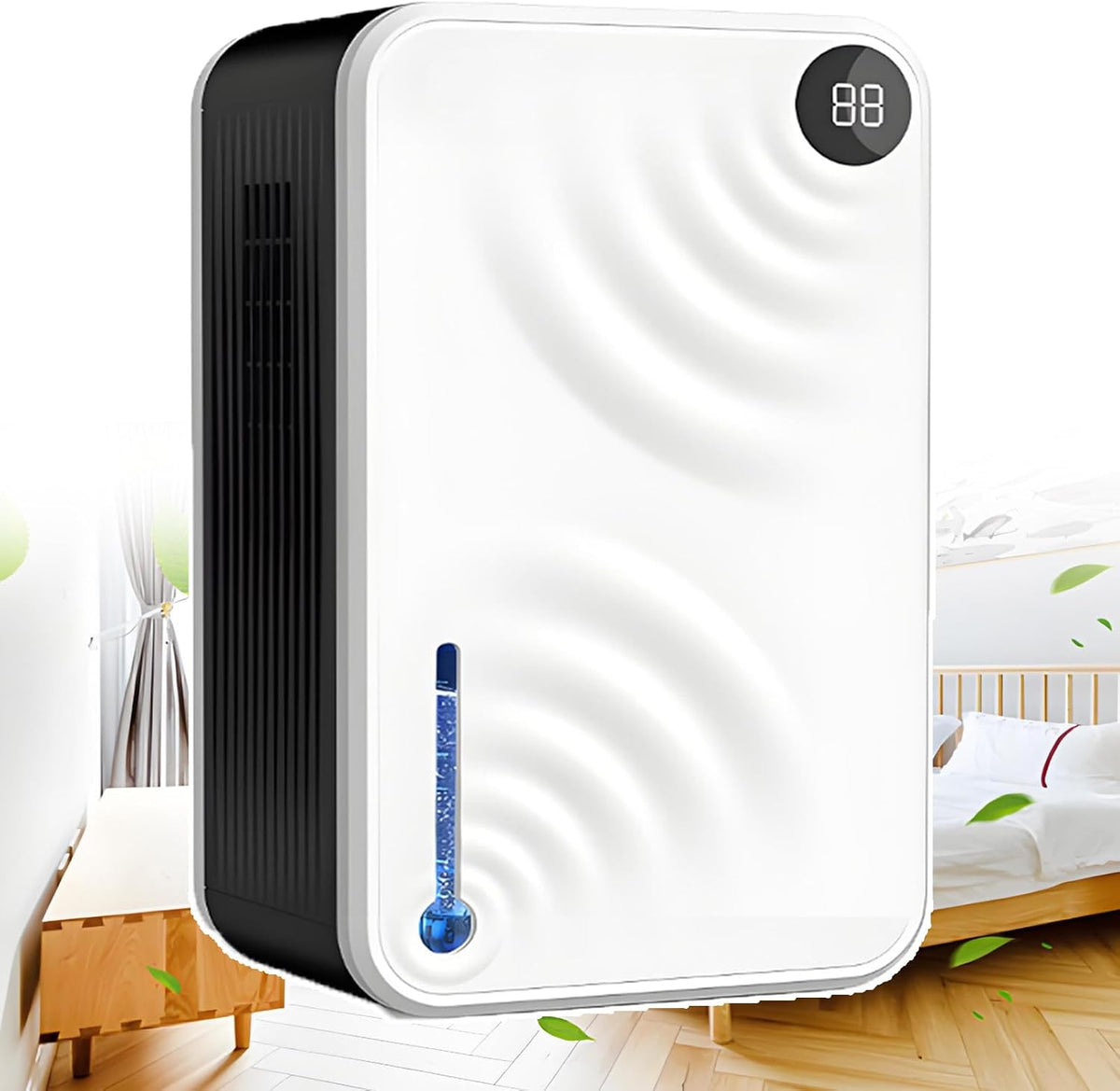 ErShangMao Luchtontvochtiger Compacte, 2,5 Kg Lichtgewicht Vochtabsorber, 2,4 L Gemakkelijk Te Reinigen Tank, Voor Caravans En Kamers Van 31-40 M2