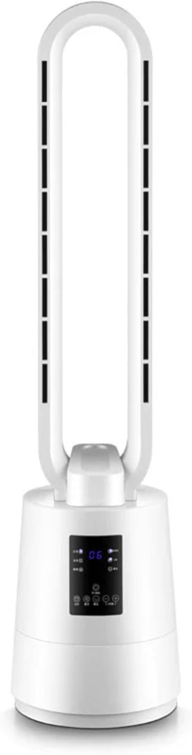 Ventilator Bladeless oscillerende, 8 uur timer, 12 snelheden, met afstandsbediening, stille staande ventilator, voor thuis, slaapkamer