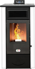 Stufe A Pellet Italia Pelletverwarmingssystem Canada 12 kW, autonomie 15 uur, 5 sterren, verwarmingsvermogen 91%, verwarmingsvermogen 120 m2