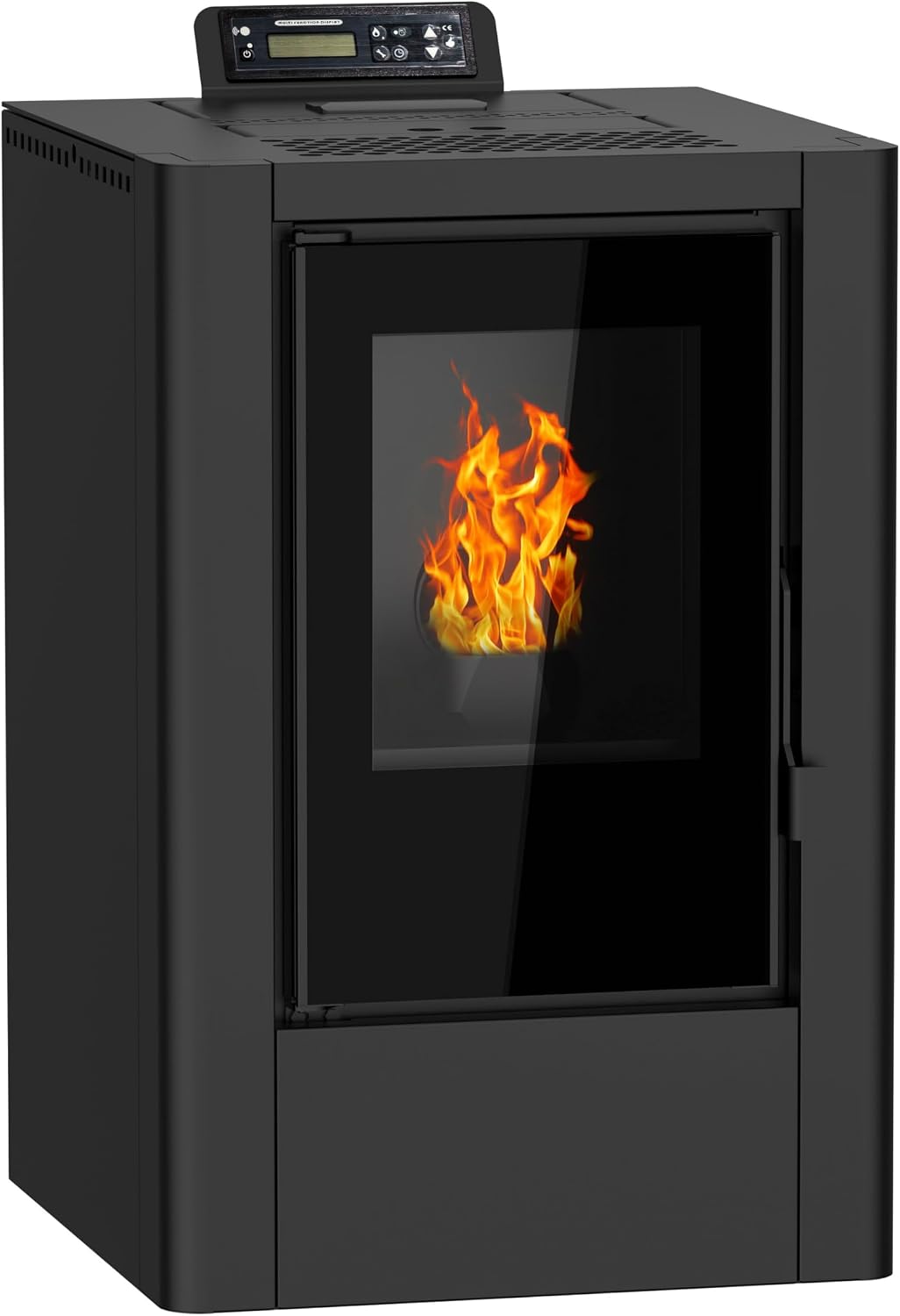Nemaxx Elektrische kachel ® P6Mi pelletkachel 6 kW A+ tot 120 m3, afstandsbediening, WiFi, Zwart, automatische reinigingscyclus, ECO-modus