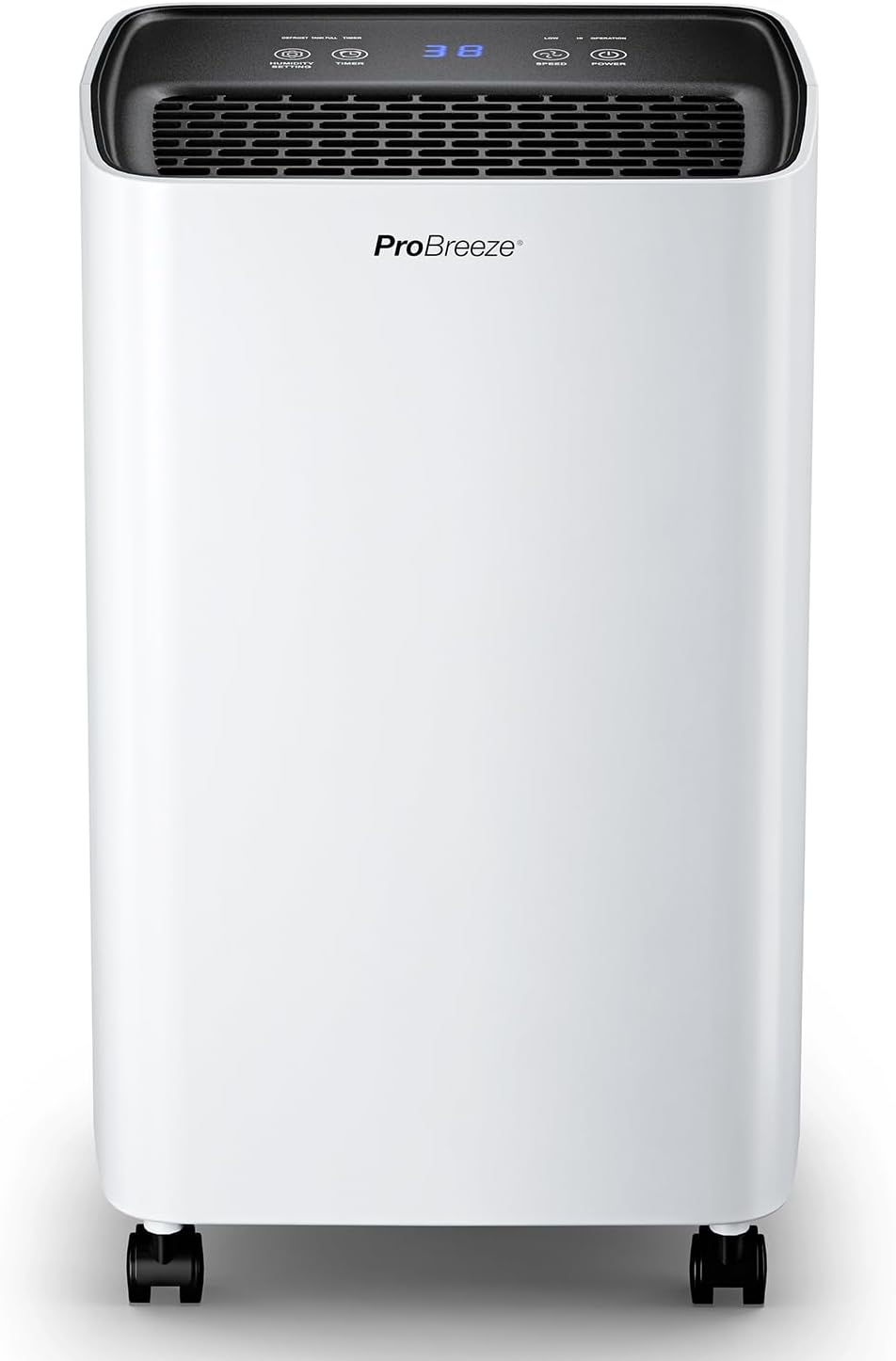 Pro Breeze Luchtontvochtiger 6L/dag – 2L Tank, 3 Standen, Continu Water Afvoer en Timer, Vochtigheidsweergave, Verwijderd Schimmel, Damp en Vocht